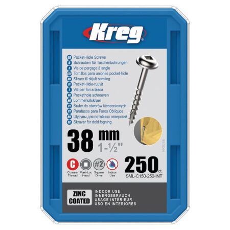 Kreg Pocket-Hole Screws Zinc Coated 38 mm - 250 pc