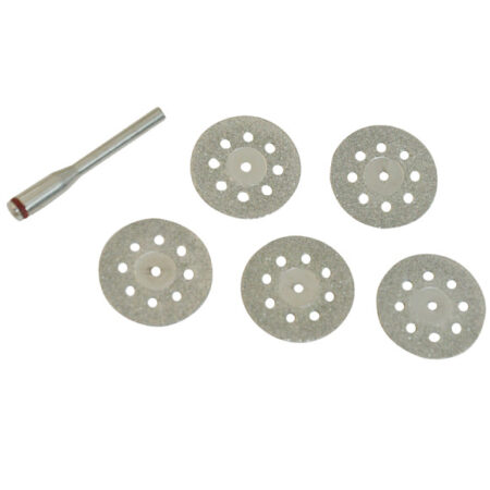 Rotary Tool Diamond Vented Cutting Disc Set, 5pcs + Mandrel S=3,2 mm