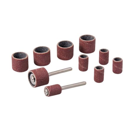Rotary Tool Drum Sanding Set 10pcs, D6,3-12,5 mm + 2pcs mandrel S=3,2 mm