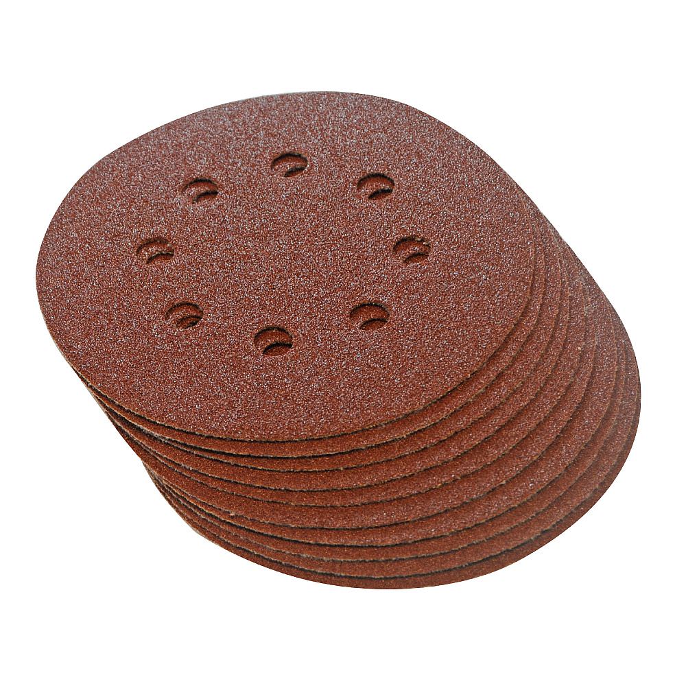 Sanding Hook & Loop Discs, Punched 150 mm, 10pcs – 60 grit