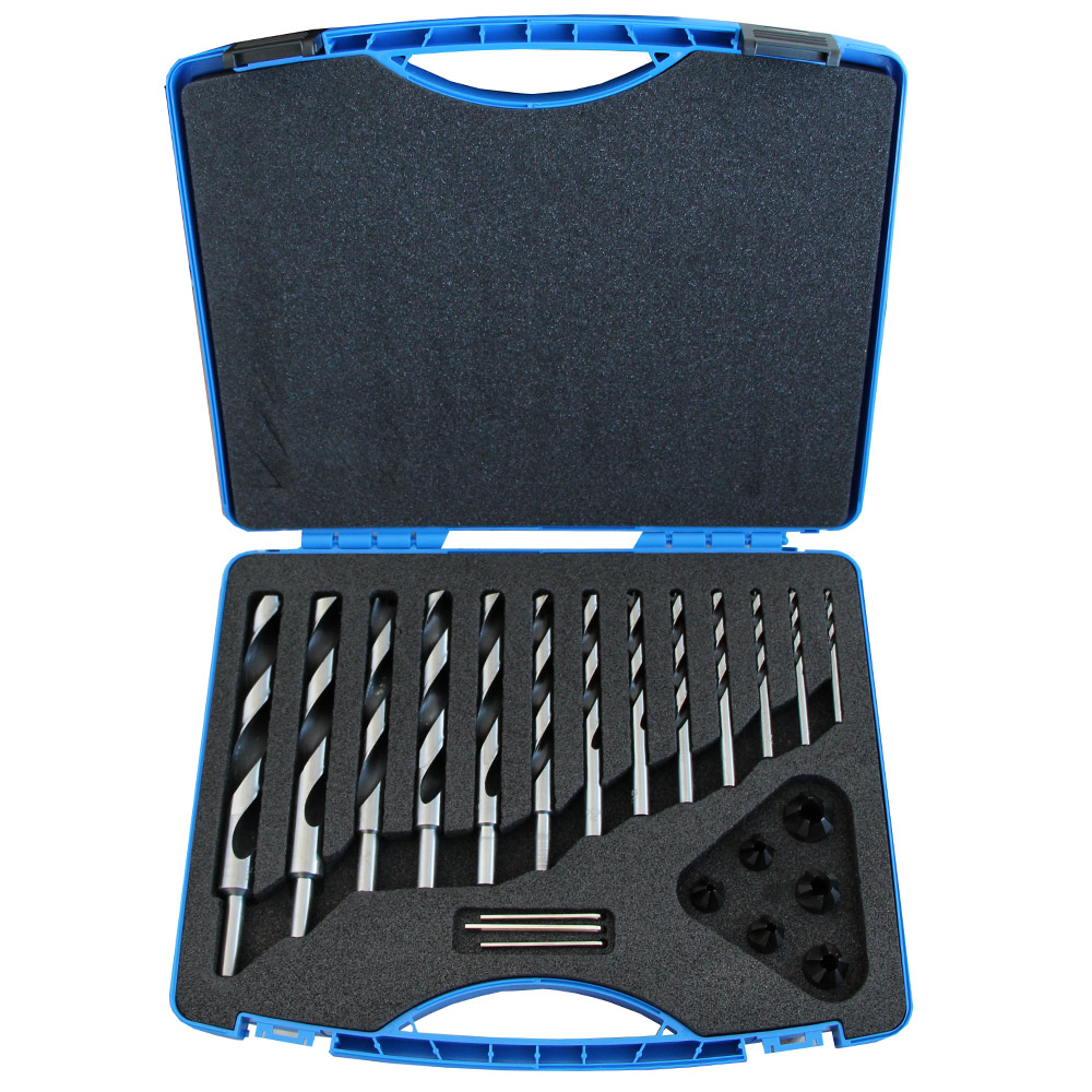 FISCH Wood Twist Drill & Countersink Set 13 pcs – D4-5-6-7-8-9-10-12-14-15-16-18-20
