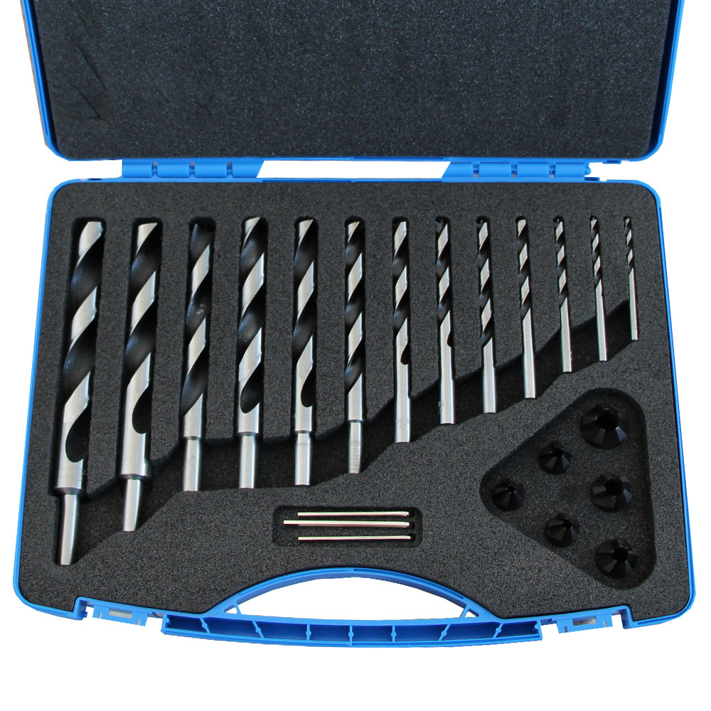 FISCH Wood Twist Drill & Countersink Set 13 pcs – D4-5-6-7-8-9-10-12-14-15-16-18-20