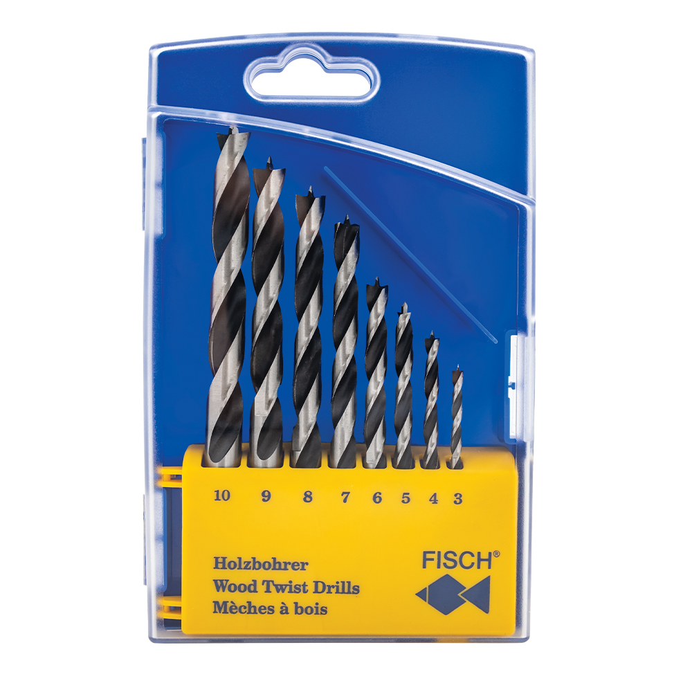 fisch wood twist drill set 8 pcs - d3-4-5-6-7-8-9-10 1 fisch wood twist drill set 8 pcs – d3-4-5-6-7-8-9-10