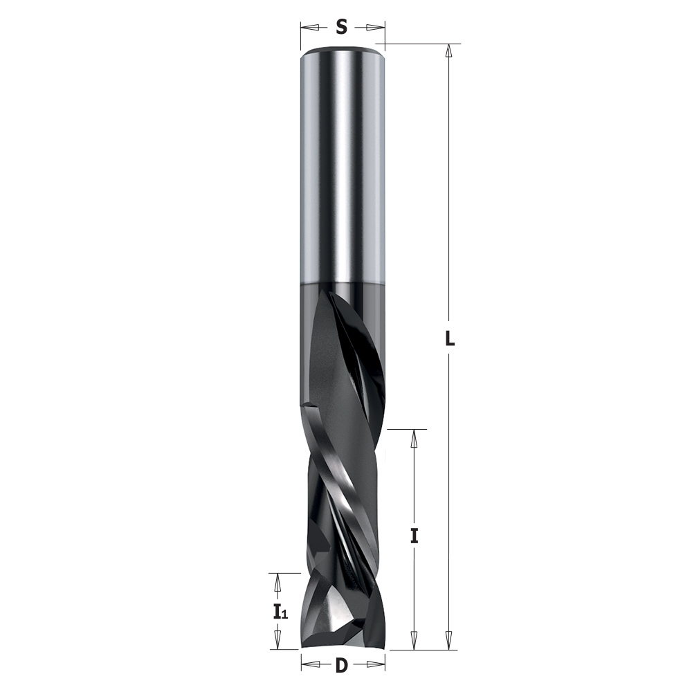 IGM 190.41 DLCS Chrome Up & Downcut Spiral Router Cutter HWM – D12x52 I1=7 L100 S=12 Z2+2